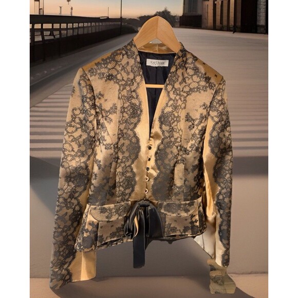 Kay Unger Jackets & Blazers - Stunning Gold And Black Kay Unger Suit Jacket